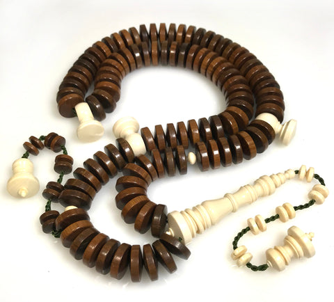 20mm Lignum Vitae with wooly mammoth tusk accents