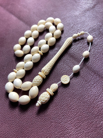 Intricately engraved Mammoth Tusk 33 bead